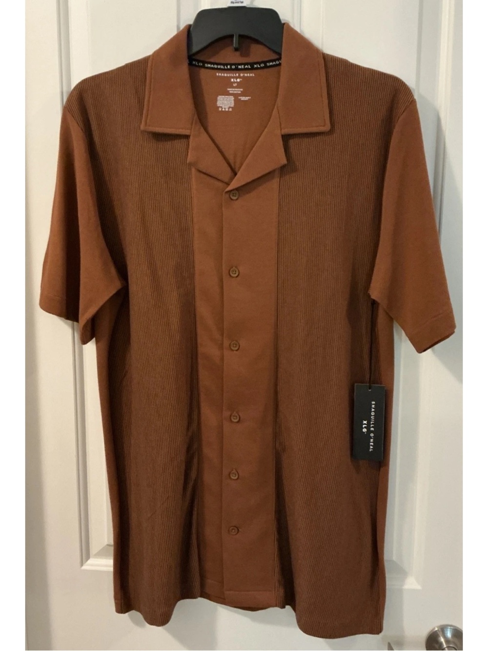 Shaquille O’Neal XLG Collection Cotton Camp Shirt Rich Maple LT XLT 3XLT 4XL NWT